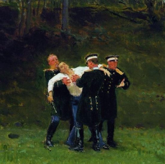 Иллюстрация: culture.ru. Фрагмент картины Ильи Репина «Дуэль»